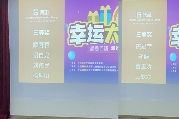 博革現(xiàn)場三等獎獲得者 精益生產(chǎn)管理培訓(xùn)抽獎